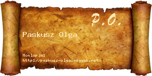Paskusz Olga névjegykártya